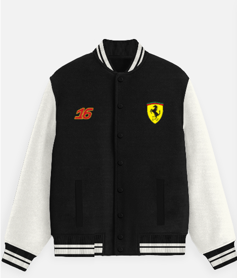 FERRARI 16 Charles Leclerc | Unisex Embroidery Varsity Jacket